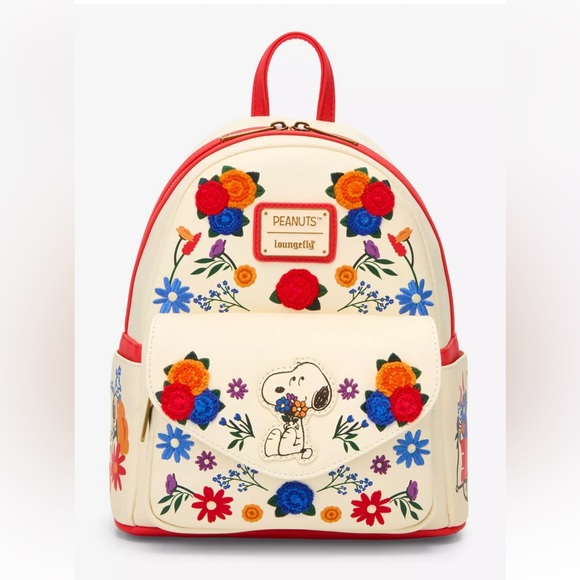 Loungefly | Bags | Loungefly Peanuts Floral Snoopy Mini Backpack ...